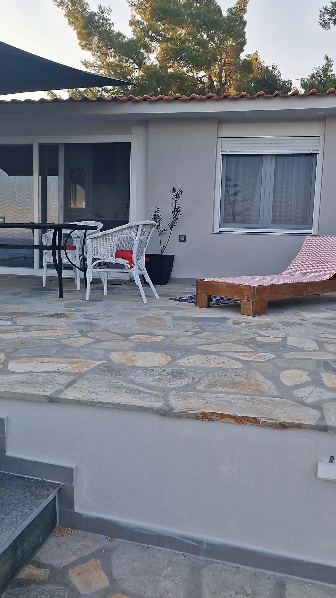 SEA La Vie Studio terrace above Kalogria Beach, Sithonia